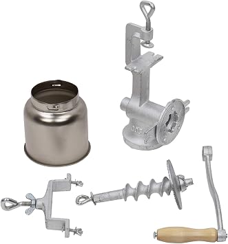 Hand Crank Manual Grain Grinder Portable Table Clamp Maker Hand Corn Mill for Wheat Grains coffee Nut Mill Tall.Silver
