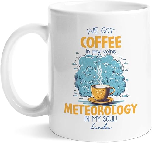 Miniatura 18 de Taza de café personalizada para meteorólogo, Taza de café personalizada con nombre, regalo único para meteorología, Taza de cerámica para amantes