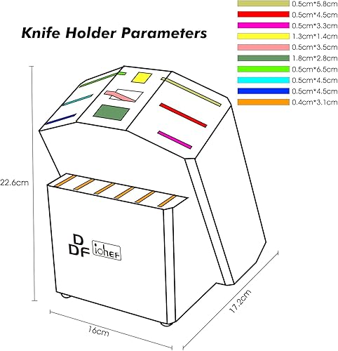 Miniatura 2 de DDF IohEF Bloque universal para cuchillos de 15 ranuras, bloque de cuchillos de madera de acacia sin cuchillos, bloque de almacenamiento de