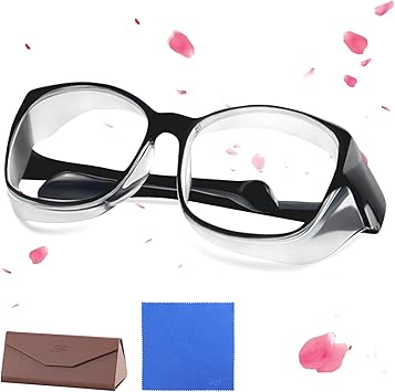 Amazon F Zh 花粉防止メガネ 花粉メガネ おしゃれ ルーライトカット 紫外線カット 飛沫にも対策 花粉症対策 軽量 シンプル 男女兼用 花粉症眼鏡 防塵メガネ 飛沫防止 Black F Zh 花粉 防塵メガネ