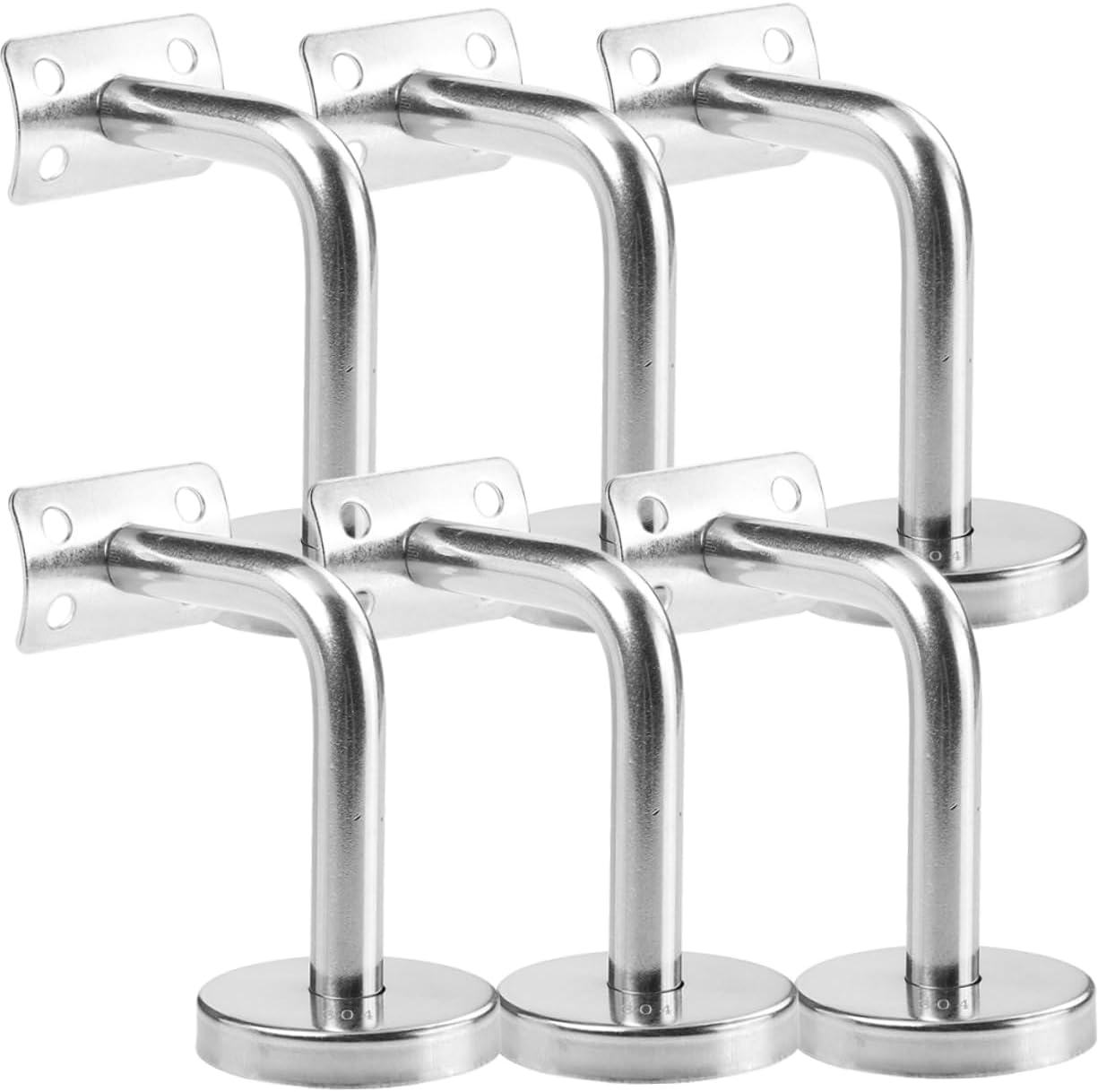 6pcs Handrail Bracket Stair Rail Support Stainless Steel Armrest Bracket Rail Riser Outdoor Stair Railing