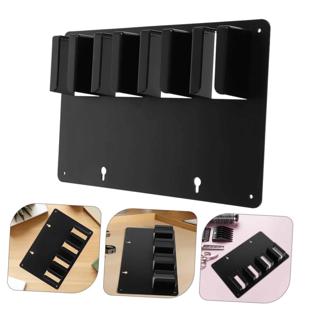 3 Piezas Soporte para Cortapelos de Peluquería Negro Antideslizante Organizador de Herramientas Pared Compatible con Varias Diseño para Barberías y Salones Profesionales