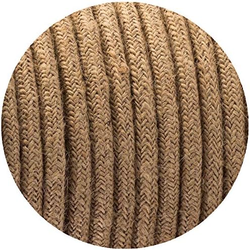 LEDSone Vintage Style 2 core White Colour Cord Round Cable, 1M Braided Fabric Flex, 0.75mm Electric Cable for UK Lighting.