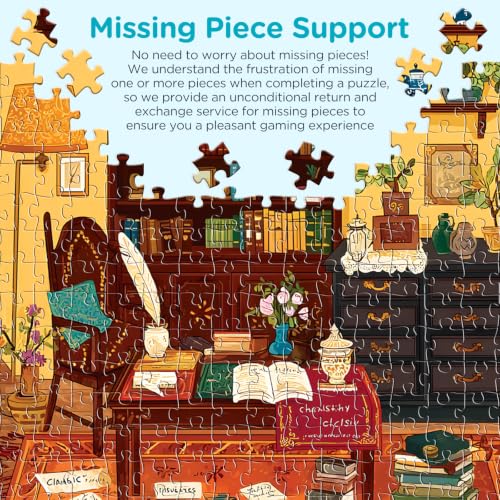 500 Piece Puzzle for Adults, Artist Studio Jigsaw Puzzle 500 Pieces, Cozy Library Painting Room Puzzle, Recycled Cardboard Adult Puzzles, Challenging Home Decor Gift for Adults Seniors, 20.5 x 15 in - Image 6