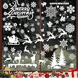 🎅Doppelseitig sichtbar - Fensteraufkleber Weihnachten sind beidseitig bedruckt, beidseitig sichtbar. Sie können sowohl drinnen als auch draußen eine helle weihnachtliche Fensterdekoration sehen.Satte Muster, leuchtende Farben für eine starke Weihnachtsatmosphäre, geeignet für Heimtextilien, Weihnachten und verschiedene Partys.