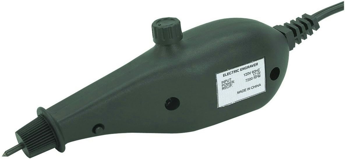 Electric Metal Engraver w/ Carbide Tip, Variable Speed to 7200 Strokes Per Minute