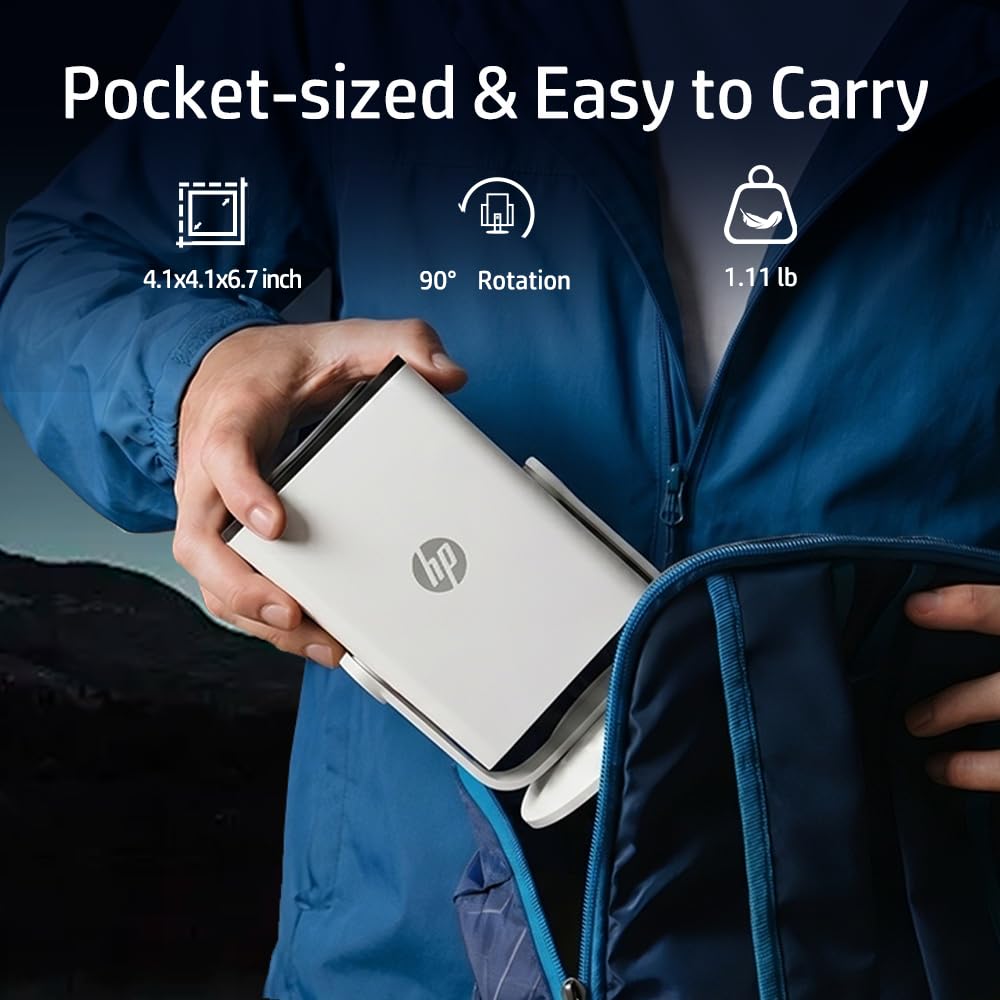 HP Vidéoprojecteur avec Applications, Compatible Batterie Externe USB-C