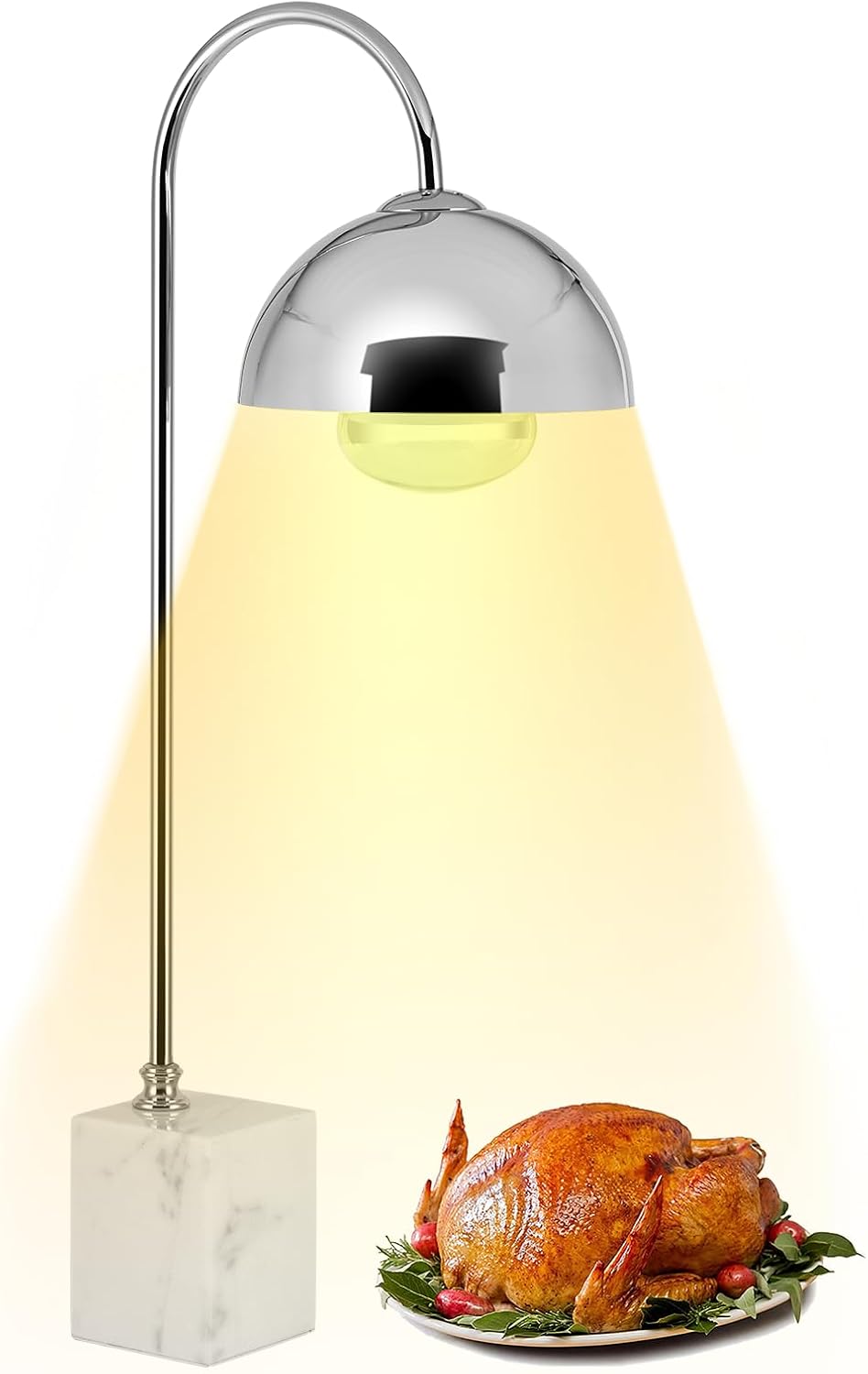 Commercial Food Heat Lamp with Marble Base Food Warmer Heating Lamp Light for Buffet Food Service