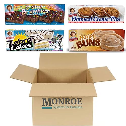 Miniatura 2 de Monroe Paquete de cuidado de caja de muestras de aperitivos para oficinas y dormitorios, pasteles de crema de avena, bollos de miel, brownies