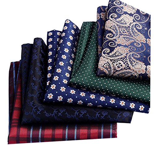 La Closure Mens Assorted Silky Poly Pocket Square Small Silk Handkerchiefs Hankies #TOP5