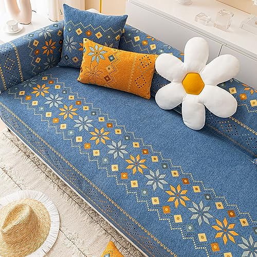 JadeRich Chenille Sectional Couch Covers, Boho Style Jacquard Sofa Slipcover