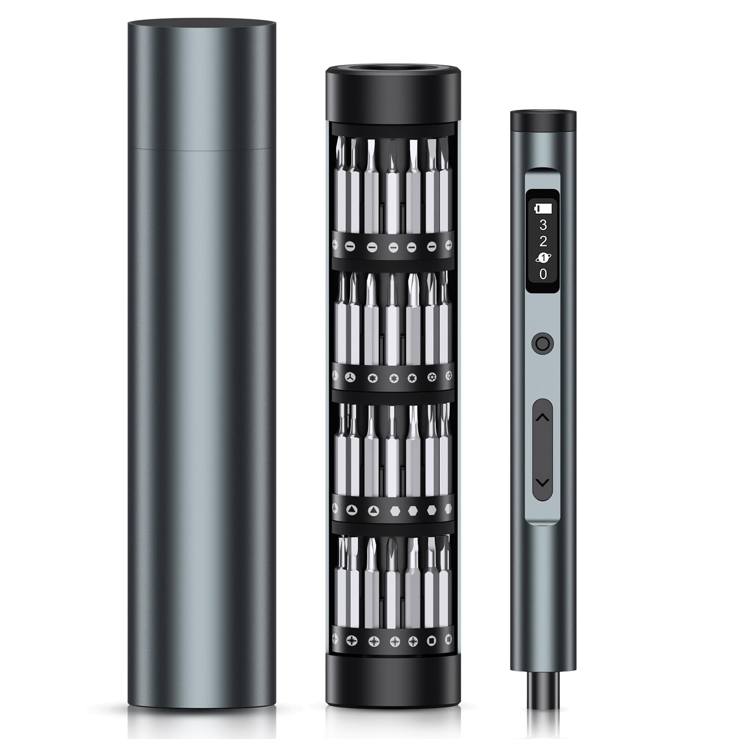 Electric Screwdriver Set 62-in-1 Mini Electric Screwdriver 3 7V Rechargeable Power Screwdriver Kit with 60 Magnetic Precision Bits