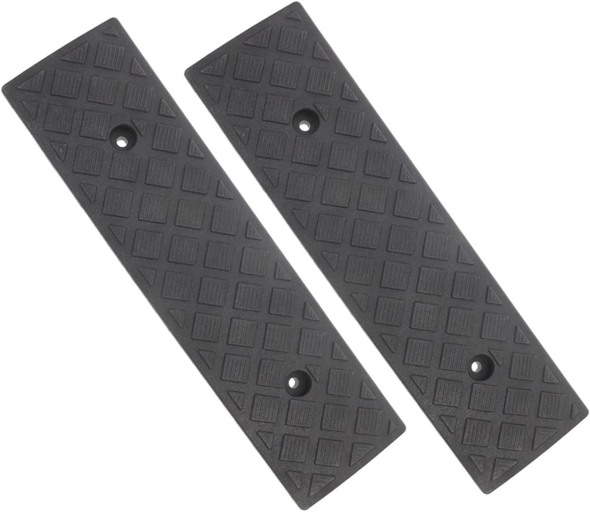 2pcs Lightweight Plastic Ramps for Wheelchair Scooter and Motorcycle Portable Riser for Driveways Doorways and Lawn Mowers - Design for Enhanced Safety