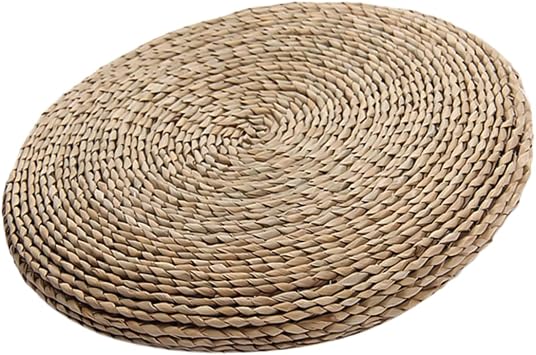 Cotton Filled Tatami Mat Cushion Handmade Braided Pillow for Yoga Meditation Indoor Outdoor Round Seat Pad