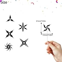 Vista 2 de Kit de decoración de 18 piezas Ninja Happy Birthday Cupcake Toppers - Kung Fu Ninja Dardos tema Samurai Decoración de fiesta de cumpleaños