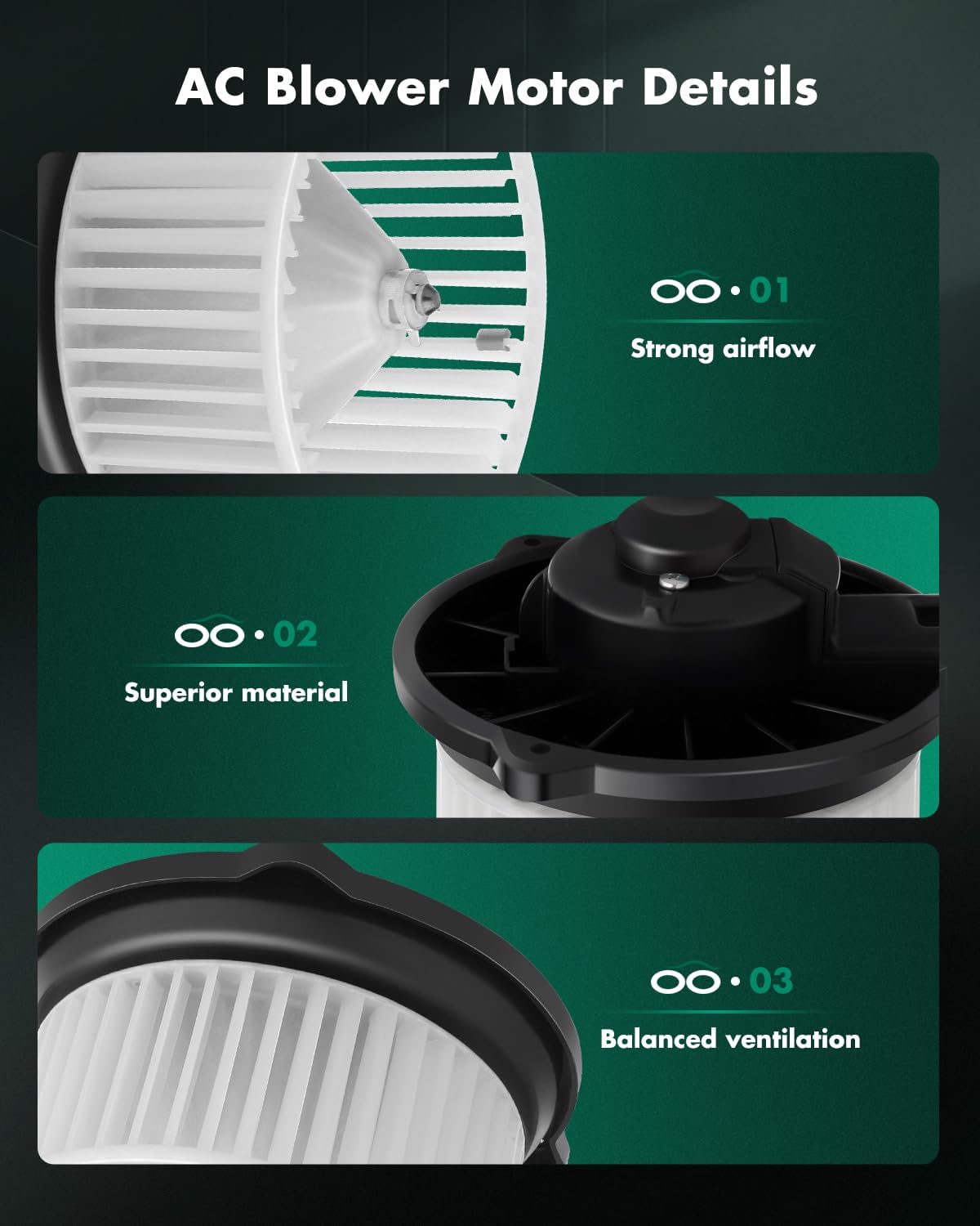 SCITOO HVAC Heater Blower Motor with Fan Cage Front 700001 For Acura 1994-2001,For Honda 1992-2006