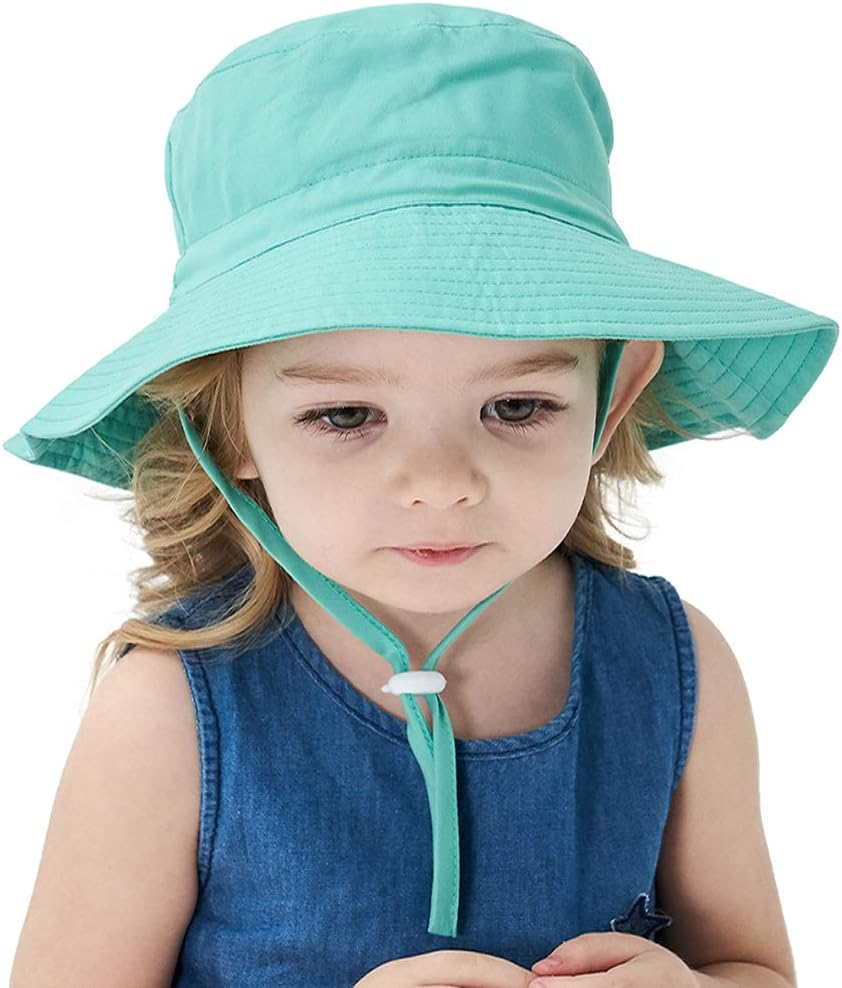 MaxNova Baby Sun Hat Toddler Summer UPF 50+ Baby Girl Bucket Hat Wide Brim Beach Hats for Baby Boys 0-7 Years 2pack - Image 4