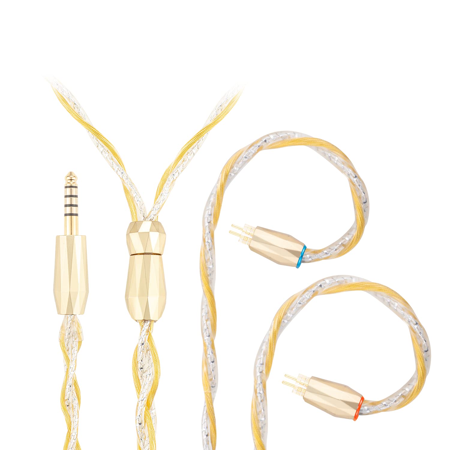 Cavo di ricambio bilanciato in rame monocristallino OCC 7N staccabile 0,78 IEM per cuffie auricolari JH13v2, UE5 Pro, UE18+, W80, 64 Audio A18t, U12t, UM Pro 20 e ES60 - rame (2PIN 4.4)