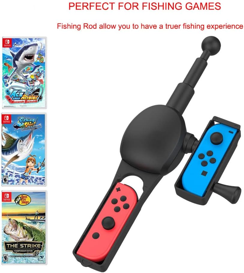 Fishing Rod for Nintendo Switch&Switch OLED, ZKKEIIE Fish Game Kit Compatible with ... - Image 2