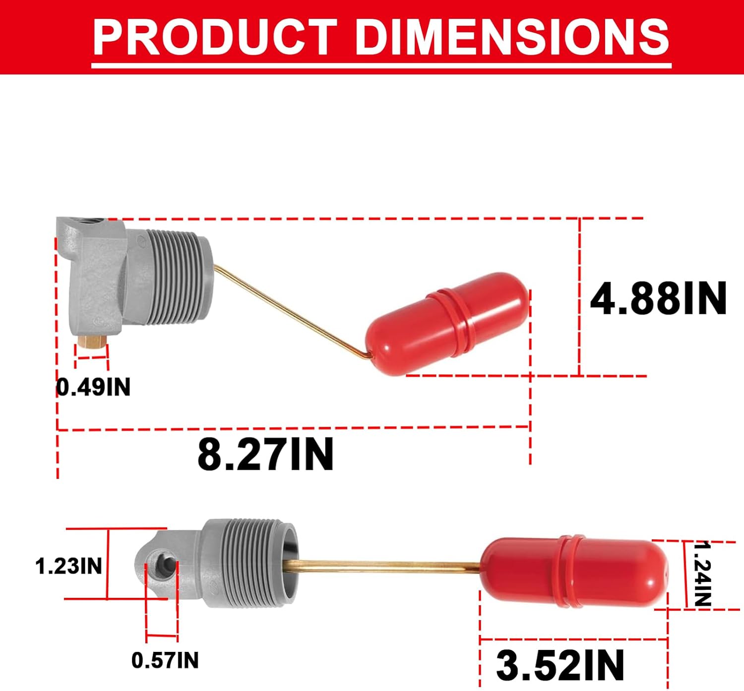 Air Volume Controls for Deep Wells Replace for F93B-1C, Water Tank System 1-1/4 in MNPT, 1/4 in PTF SAE