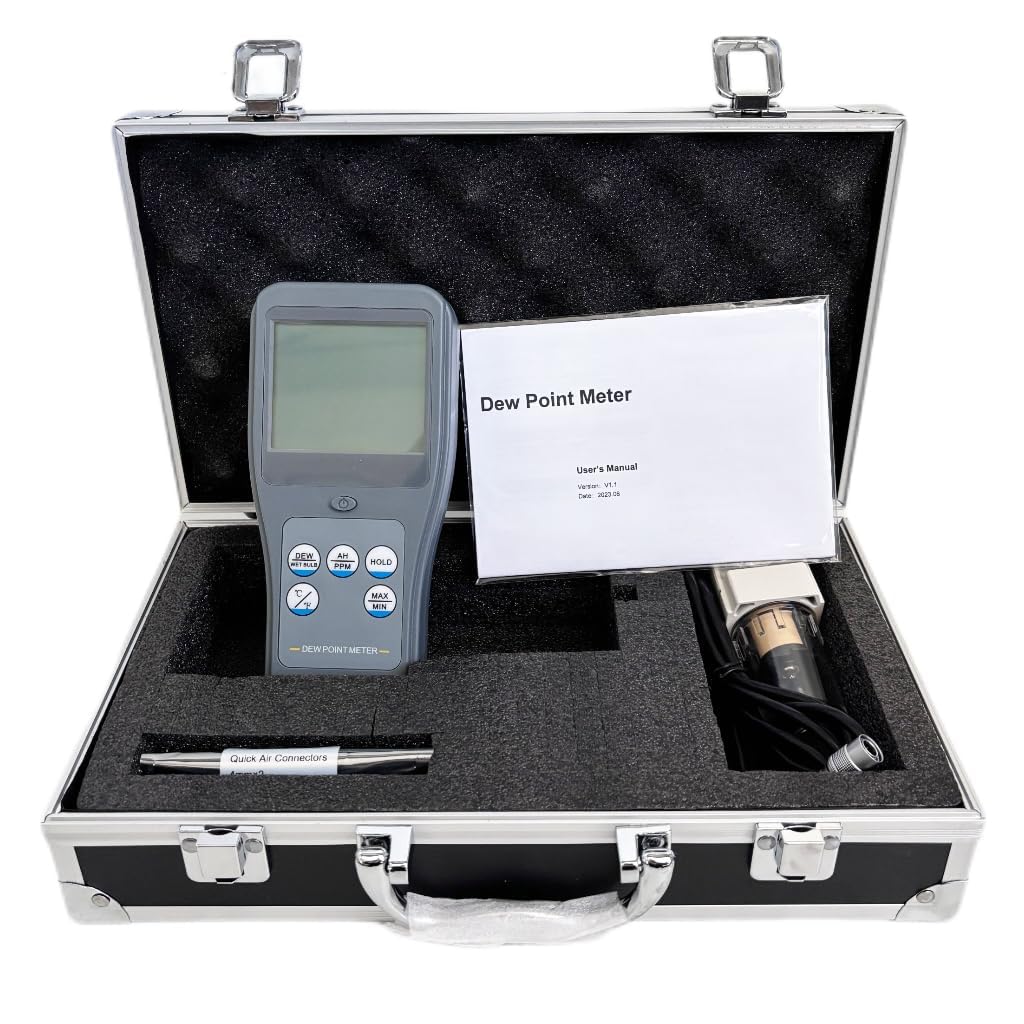 Portable Dew Point Monitor Split Multifunctional Dew Point Meter with Ambient Temperature Range -30~120°C (-22~248°F) Dew Point Temperature Range -45~120°C (-49~248°F) Separate Sensor