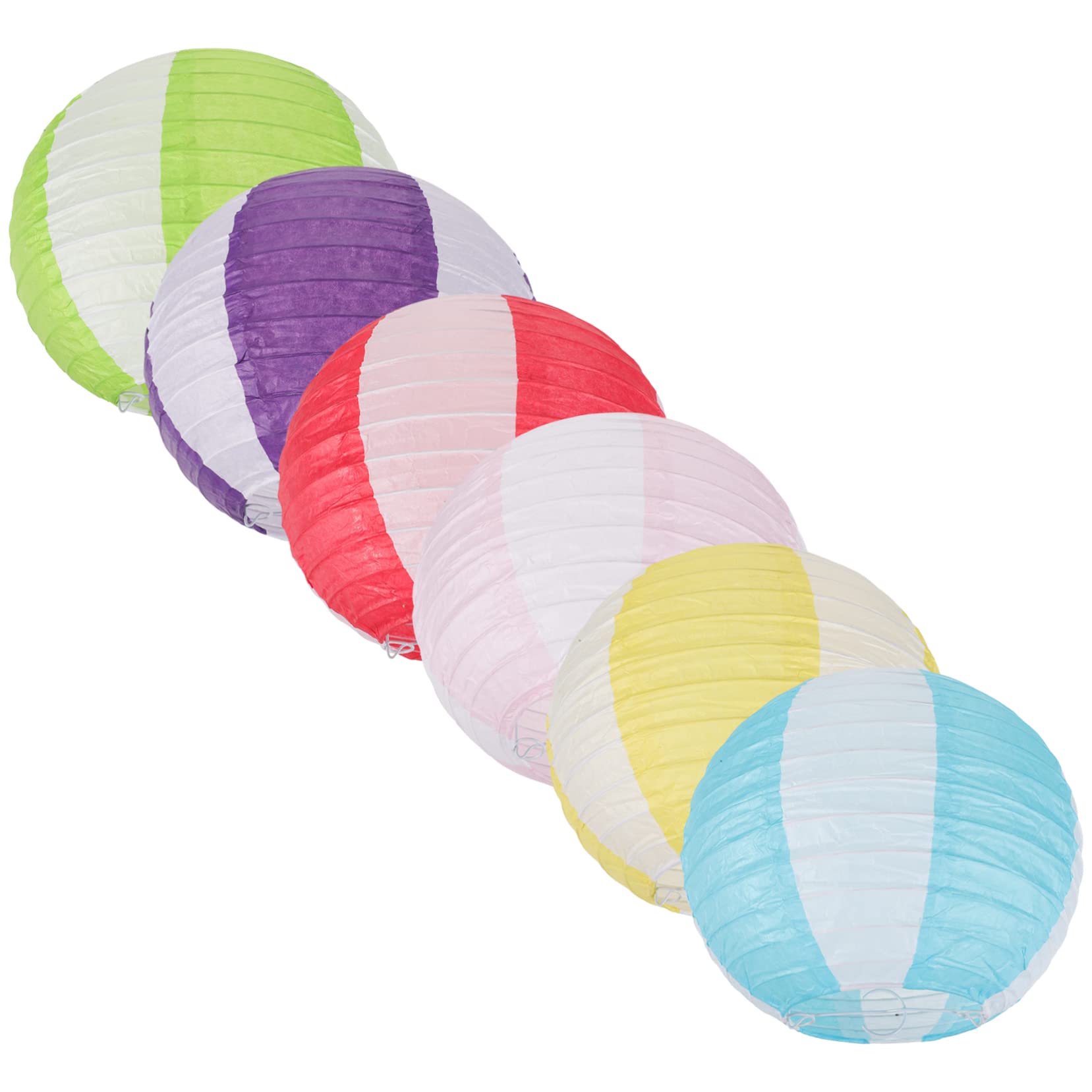 STOBAZA 6pcs Decorative Paper Lanterns for Wedding Birthday Festival Holiday Decor Folding Design with Sturdy Frame for Indoor and Outdoor Celebrations