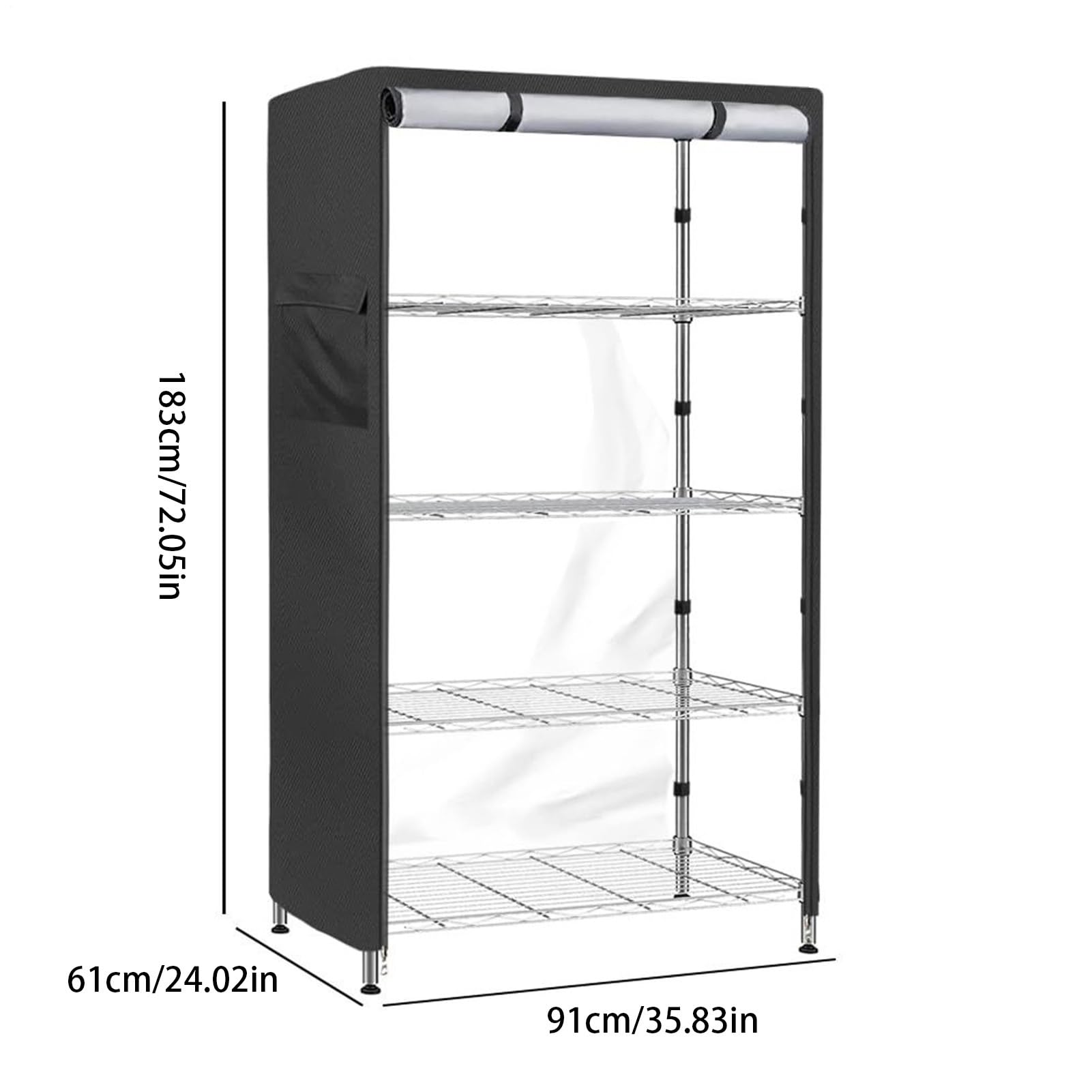 Funda Protectora para estantes, Impermeable, con Cremallera, 91 x 61 x 183 cm