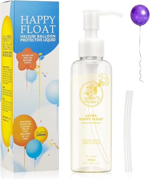 Allony Liquide de Protection À L'hélium pour Ballons, Prolongateur de Temps de Flottement pour Ballons en Latex, Respectueux de L'environnement, Convient pour Anniversaires ballons, Fêtes, 100ml - 1