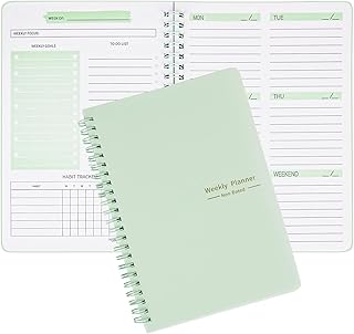 Moseem Weekly Planner Notebook, Undated A5 To Do List Diary,Weekly Goals...