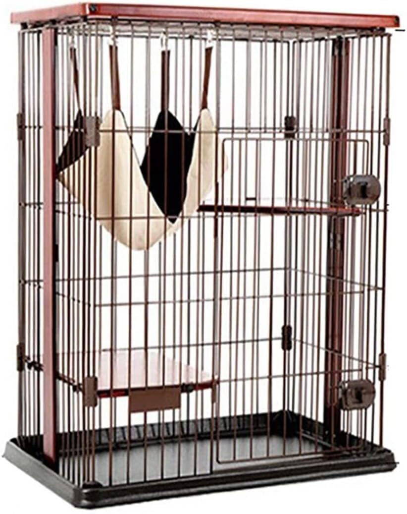 Cuccia for Animali Domestici: Struttura in Legno, Rete Metallica e scaffali(71x57x84CM)