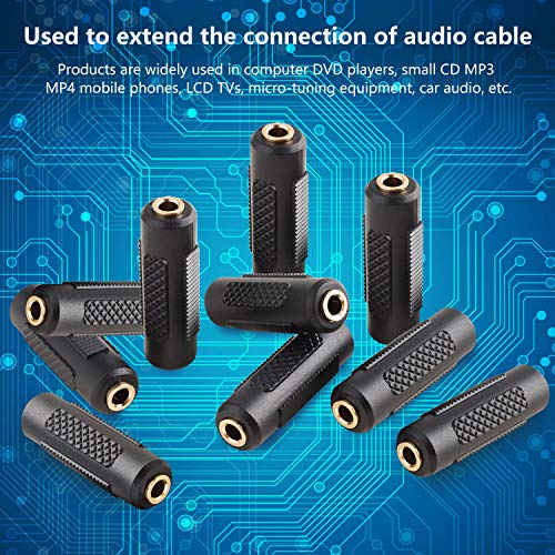 Adaptador jack estéreo 3.5mm hembra a hembra, pack 10 miniatura 2