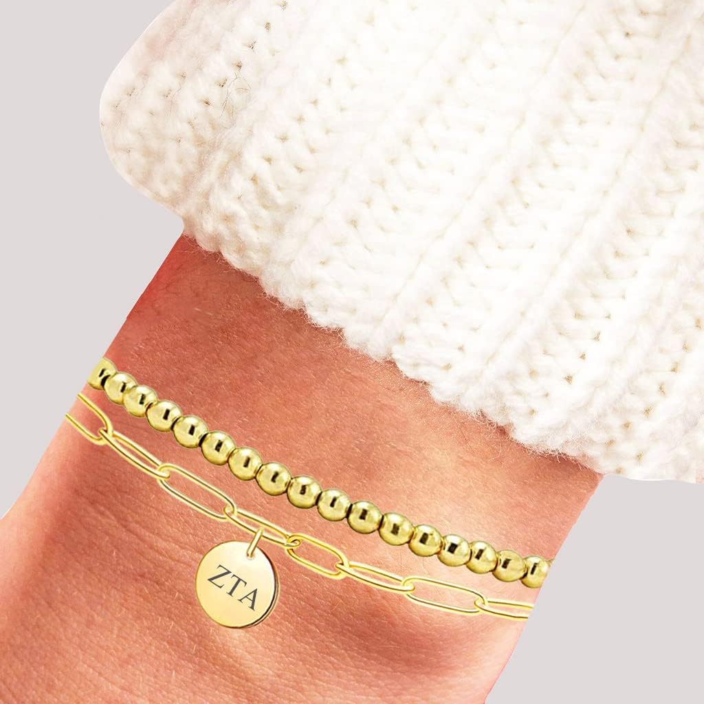 Zeta Tau Alpha Bracelet Sorority Beaded and Paper Clip Bracelets