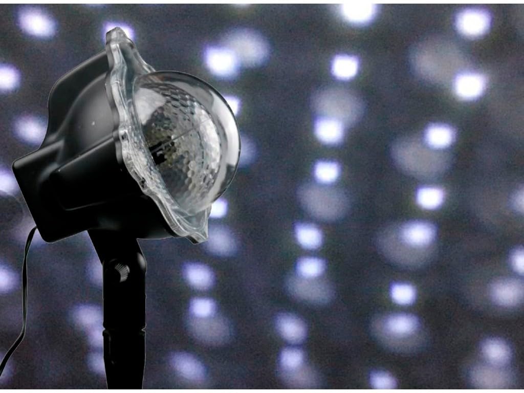 Projecteur extérieur de neige, 600 lumens, IP65, images animées, idéal pour les décorations festives et les événements hivernaux.