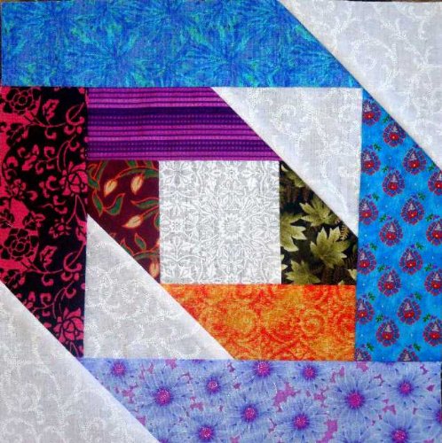 12 Bright Pineapple Blossom Quilt Blocks 100% Cotton Fabric