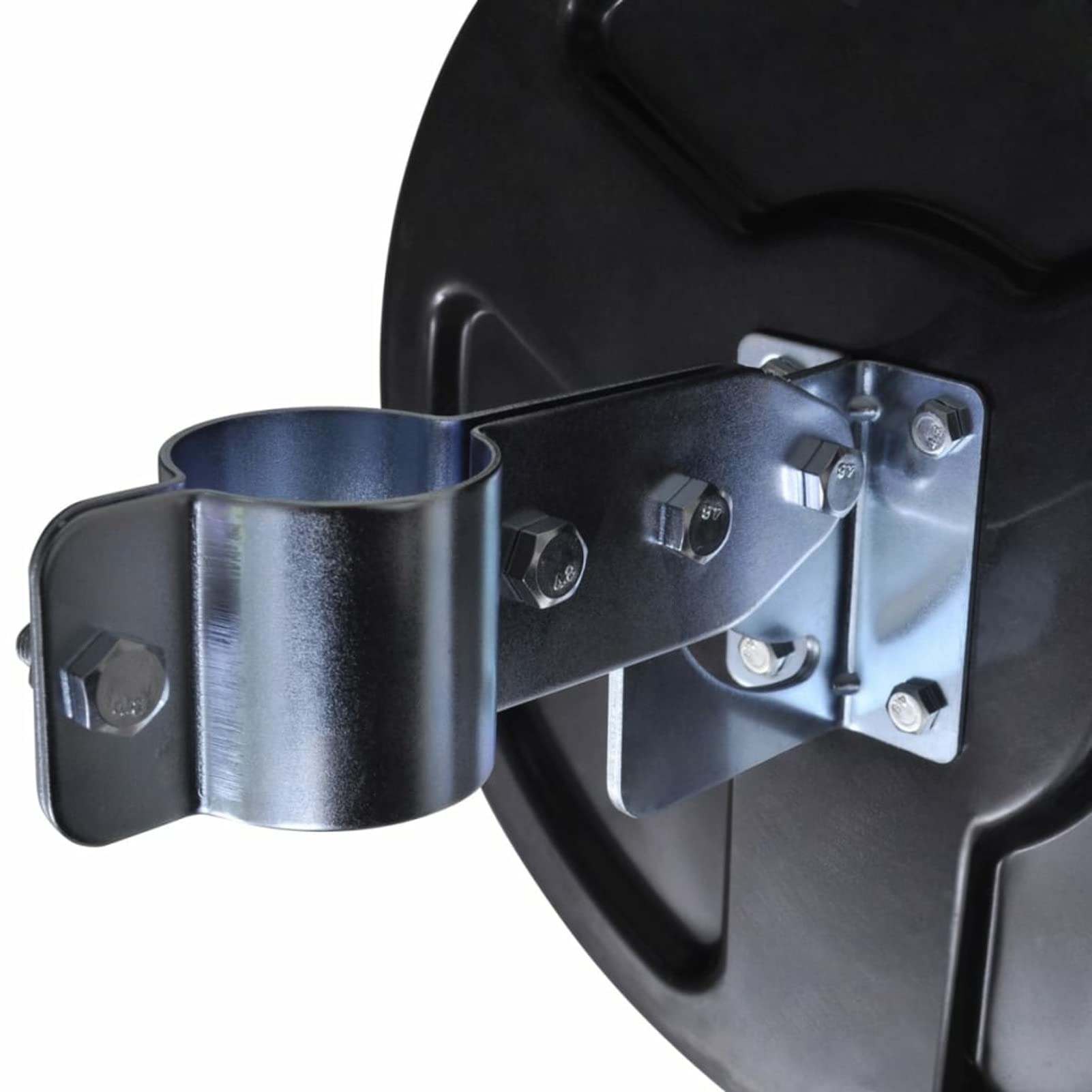 Gecheer Miroir de Trafic Convexe d'extérieur Plastique Miroir de Sécurité Miroir de Circulation Noir 30 cm