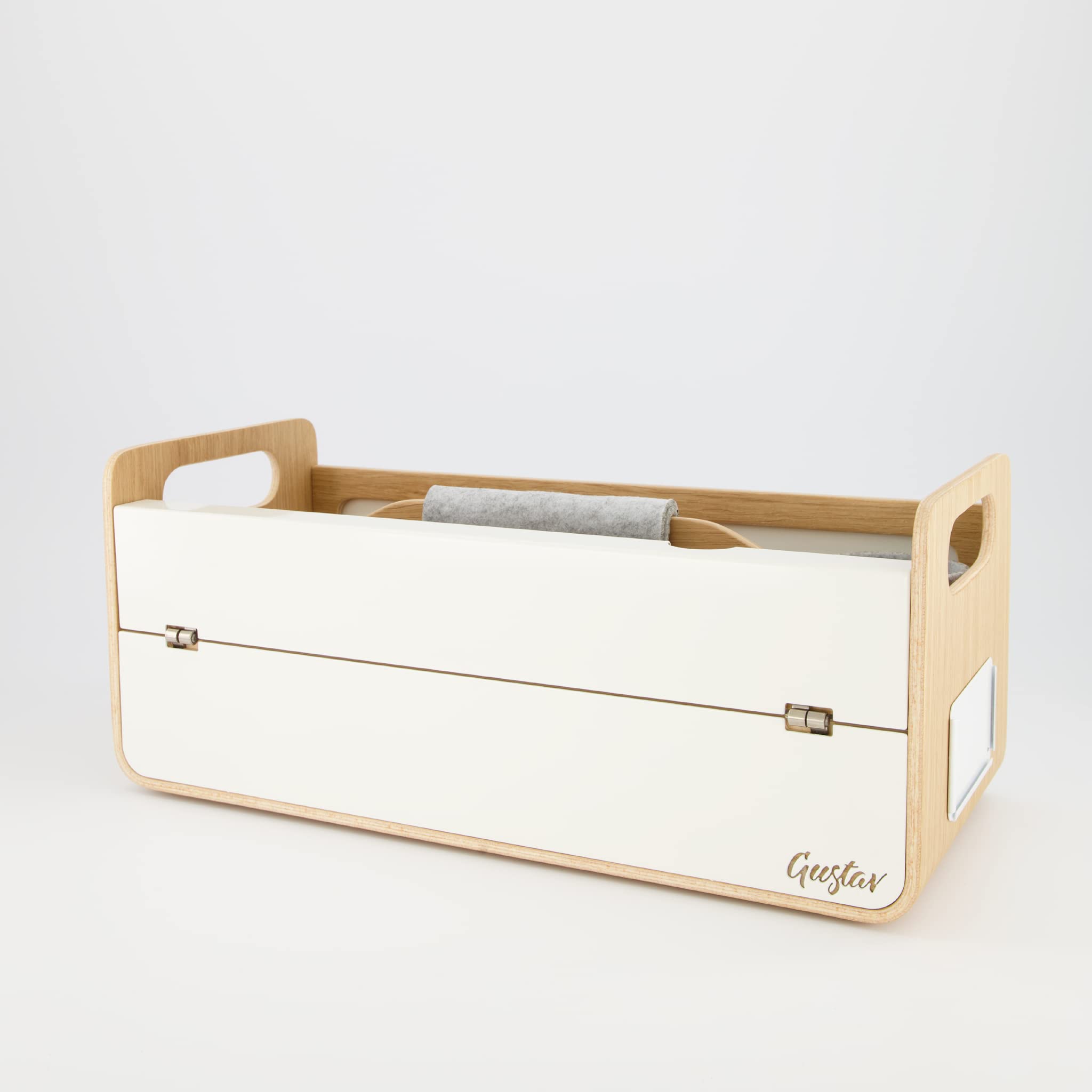 Gustav Original – Mobiler Laptopständer & Schreibtisch-Organizer aus Holz & Aluminium | Ergonomisch, tragbar, für Büro, Home-Office & Unternehmen (bis 15 Zoll)