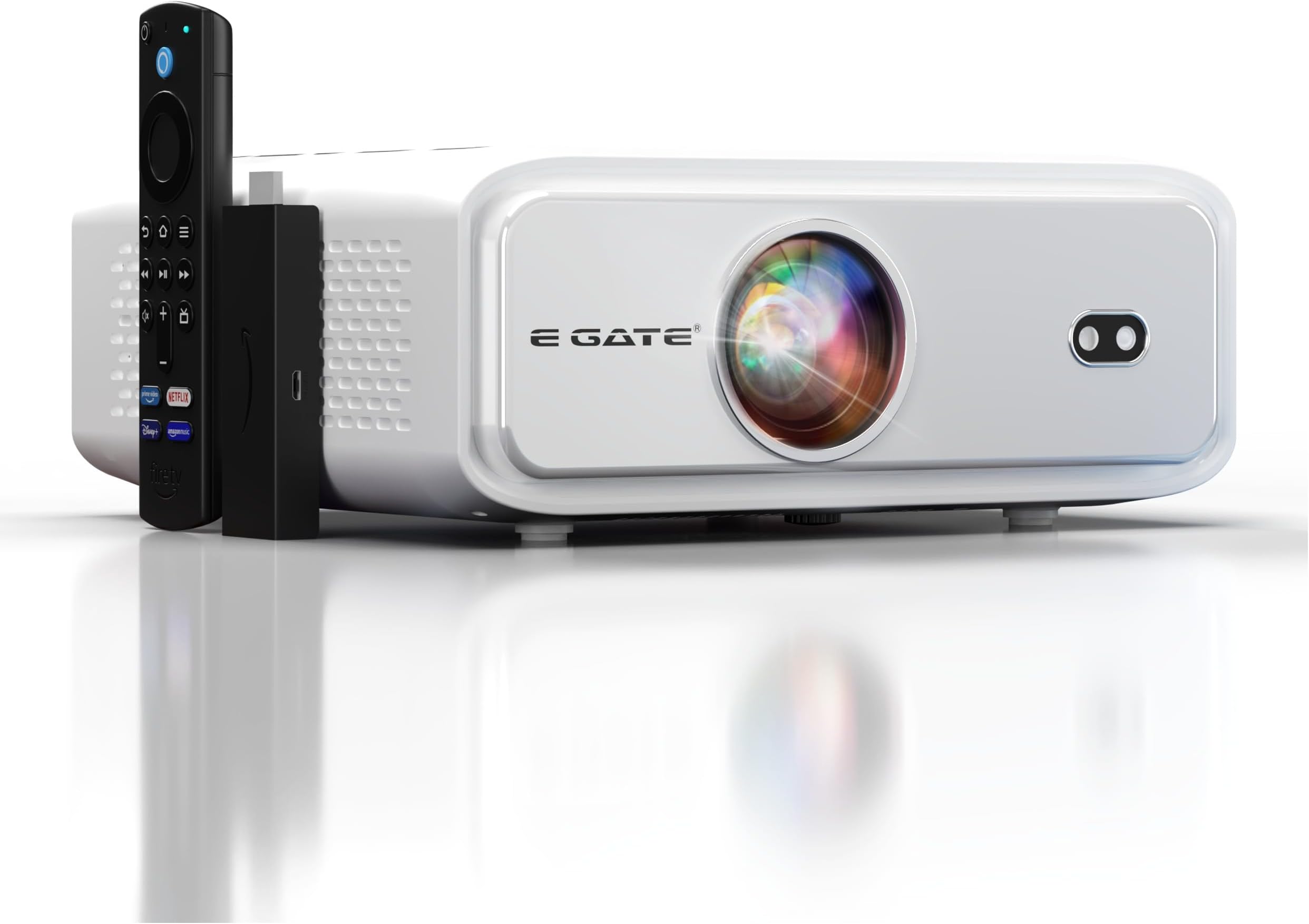 FireFlix 7X Android TV + FTS Fully Automatic Projector | 100% Dust Proof, 700 ISO Lumens | 100% All Apps Certified Netflix, Jio, Prime etc | Native 1080P & 4K HDR | 2GB-32GB, 2XHDMI-ARC, EGate