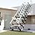 Wall Mounted Retractable Attic Ladder, Folding Loft Stairs with 2 Handrails & Pull-Down System, Extra Wider Attic Stairs for Indoor, for Indoor, Garage, Basement, Storehouse, 660lb Load (10 Steps)