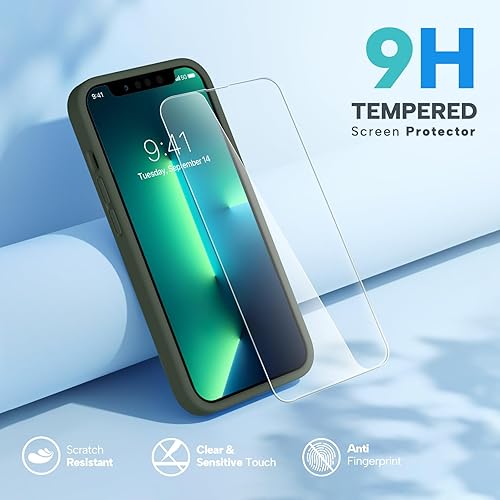 Miniatura 1780 de Miracase - Funda diseñada para iPhone 11 con protector de pantalla, funda de goma de silicona líquida, protección total contra caídas y a prueba