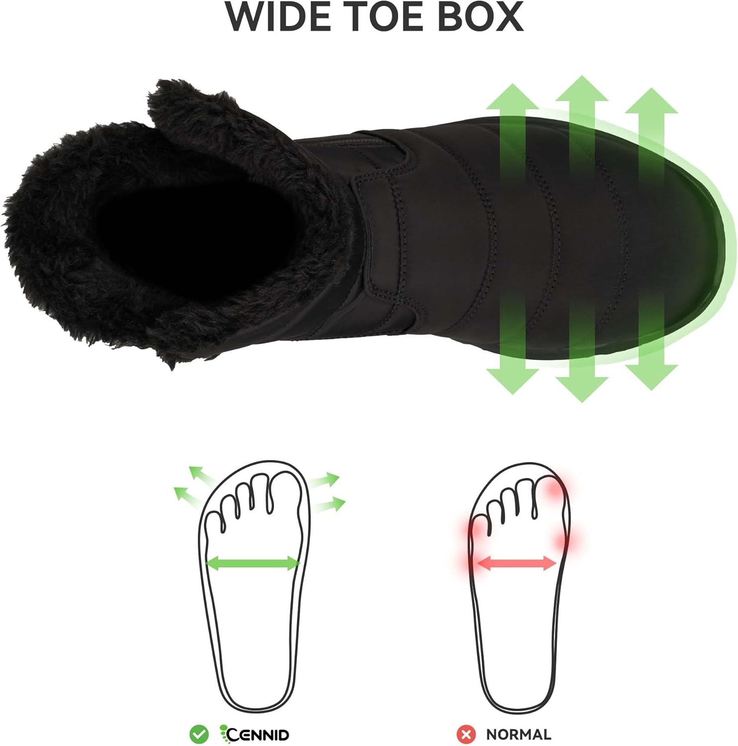 Men's Winter Waterproof Snow Boots Warm Slip On Mid-Calf Booties Non-Slip Work Boots Lightweight Outdoor Athletic Diabetic Boots - Image 3