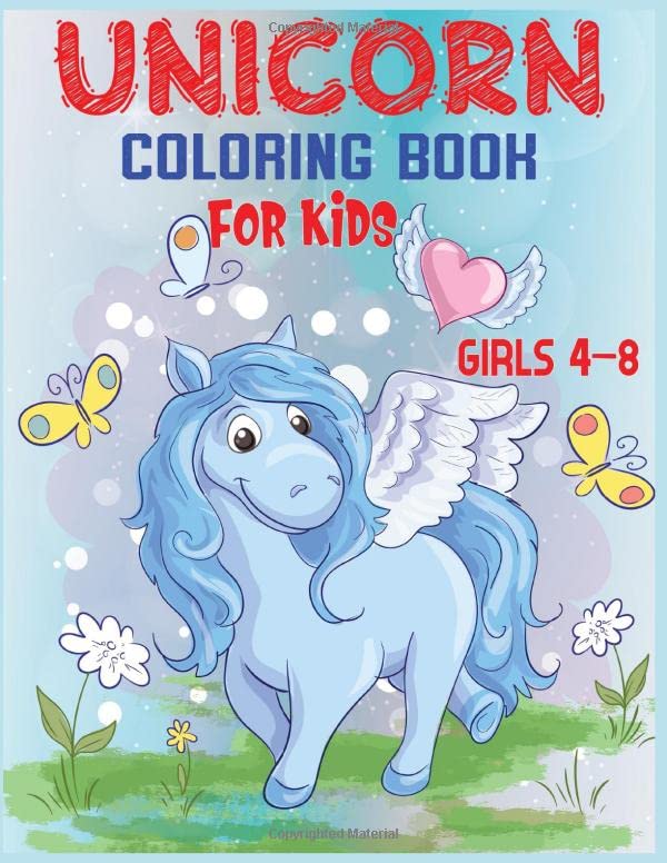Unicorn Coloring Book For Kids Girls 4-8: A