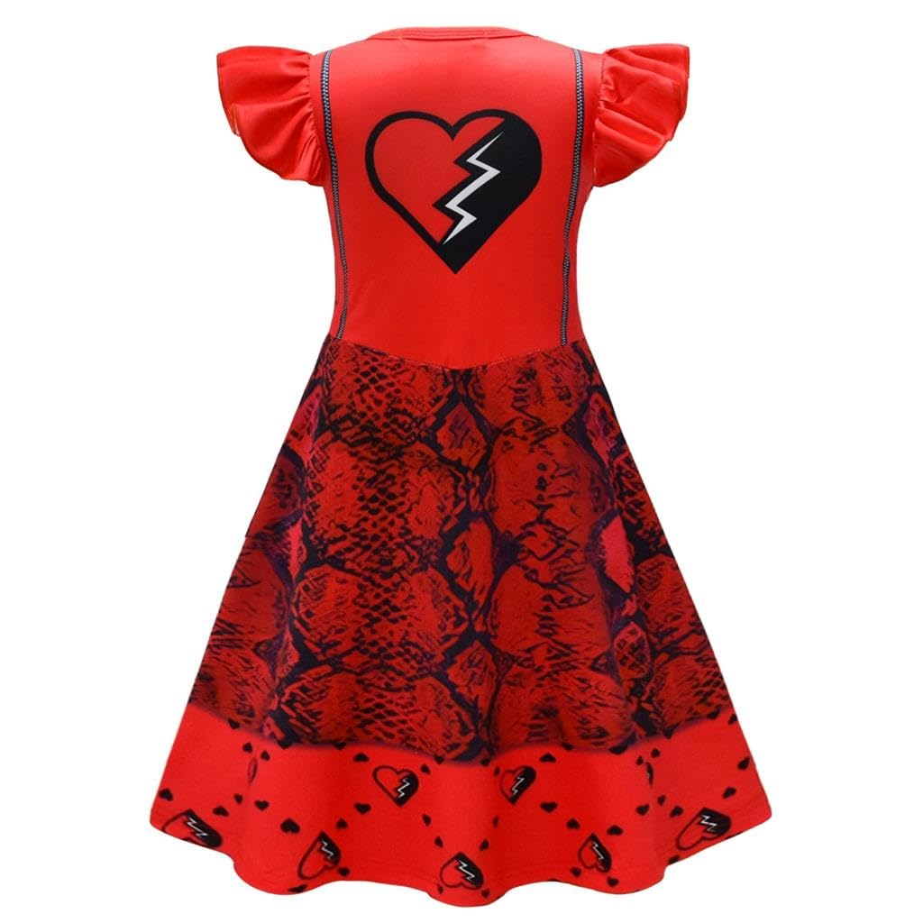 Lito Angels Rise of Princess Red of Hearts Fancy Dress Up Clothes Costume Summer Outfit for Kids Girls Size 3-4 Years - Image 2