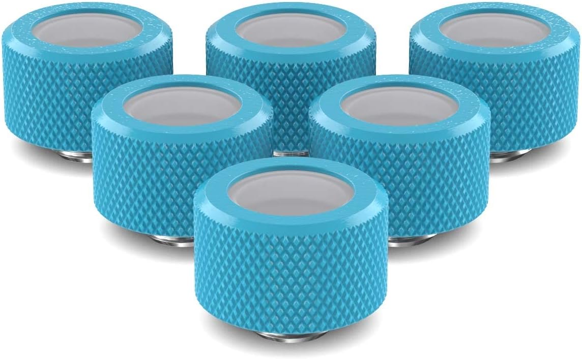 PrimoChill 16mm OD Rigid SX Fitting - 6 Pack - UV Pink