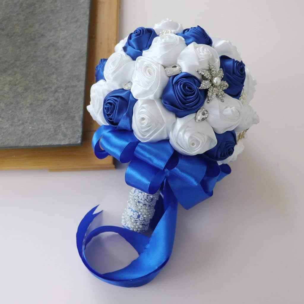 Wedding Flowers Bridal Bridesmaid Bouquet Crystal Diamond Foam Roses Holding Flowers Artificial Silk Flowers for Party Wedding Celebration