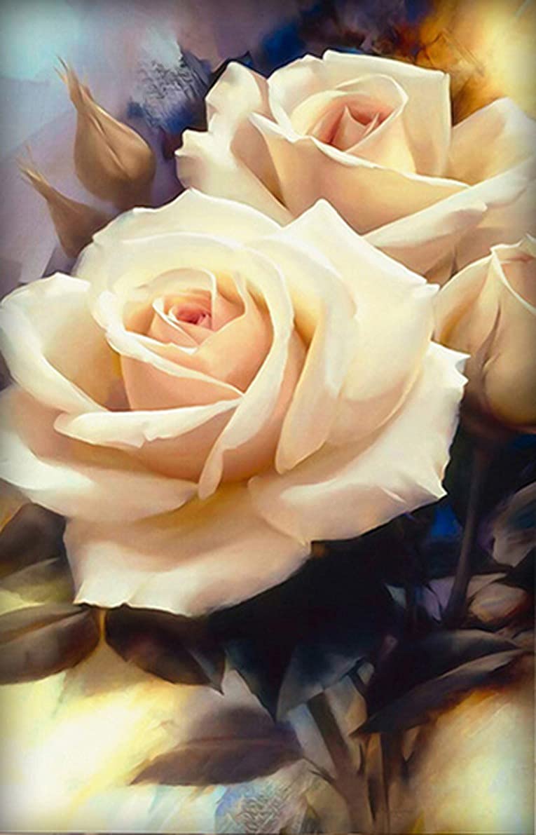 Peinture diamant rose 5D grand format pour embellir un mur de salon moderne