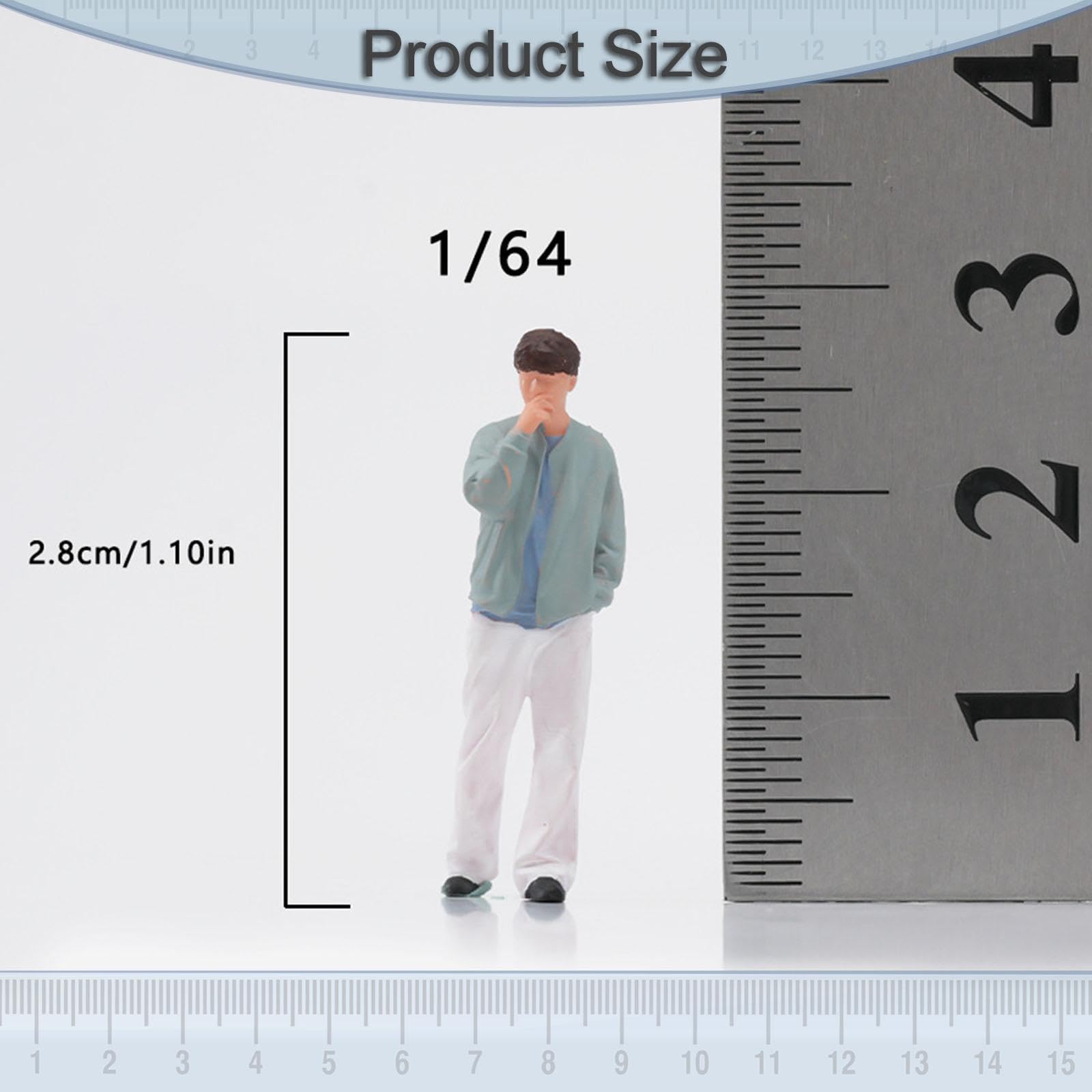 kowaku 1/64 Scale Man Miniature Figure Miniature Scene Figurine Small Tiny Decoration Diorama Photography Prop Dollhouse Accessories — view 2