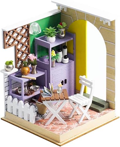eveseed Kit de casa de muñecas en miniatura para casa de muñecas, habitación creativa con muebles, regalo de manualidades