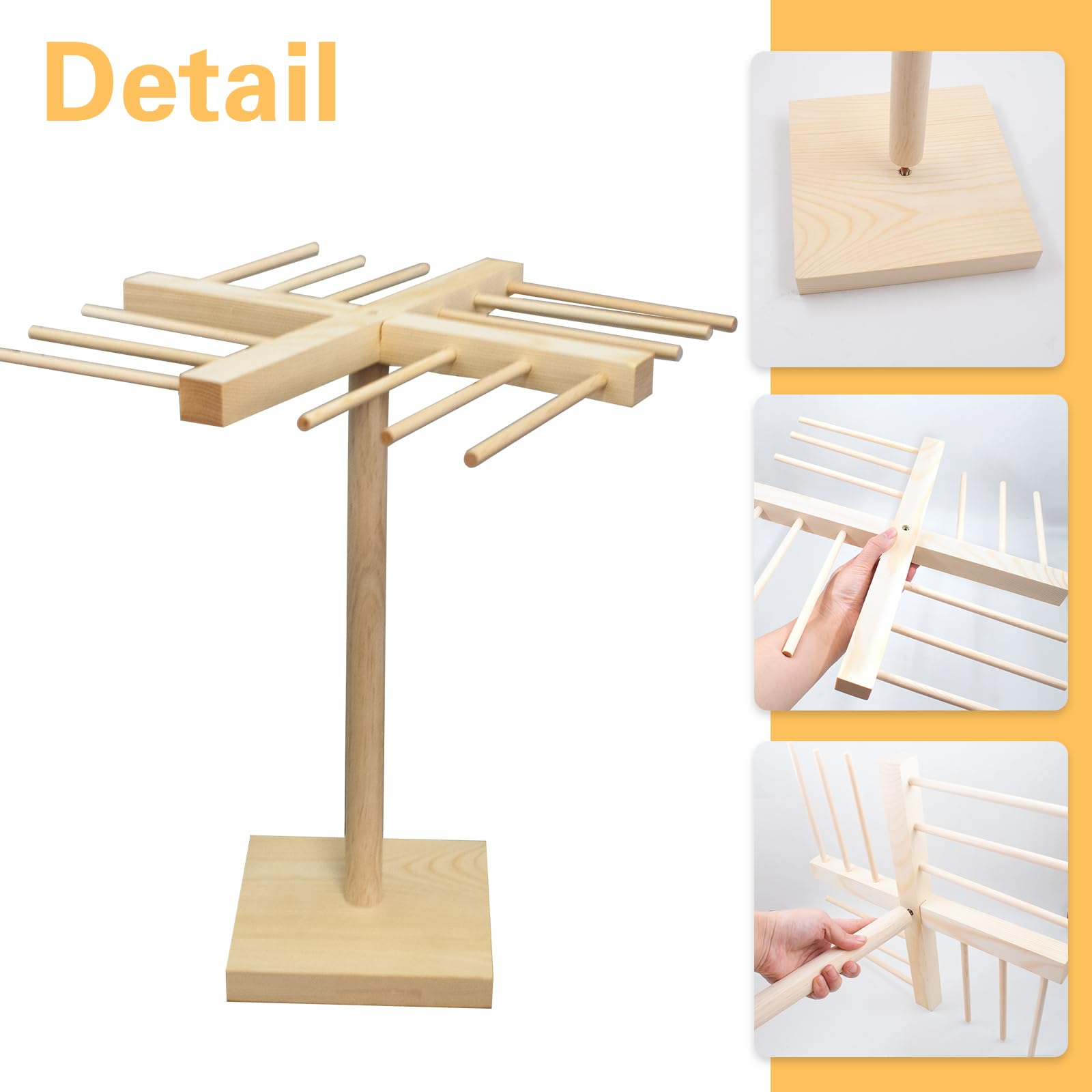 Secador de Pasta en Madera Soporte para Secado de Pasta Estante de Fideos Noodle Rack Estante de Secado de Pasta para Fideos Hechos a Mano Espaguetis Ramen