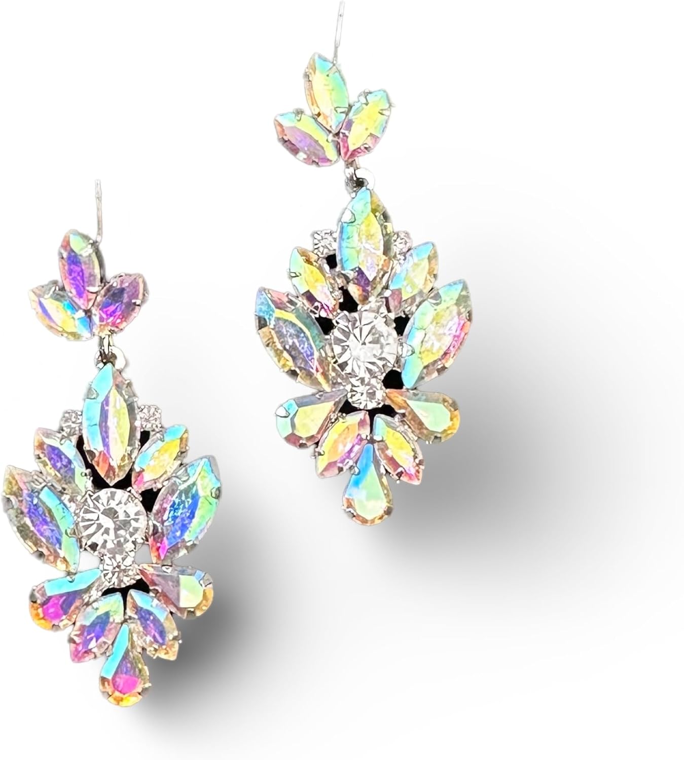 Elegant Crystal Rhinestone Drop Earrings for Brides and Bridesmaids -Fuchia Pink Dangle Earrings with Push Back - Perfect for Weddings, Proms, and Special Occasions - 1" Length, 0.18" Width, Sparkling Jewelry