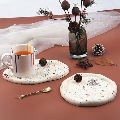 Miniatura 4 de Voyyphixa Round Tray Resin Mold Coaster Silicone Molds for Epoxy Resin Irregular Tray Molds for Casting DIY Plate Jewelry Storage Box Trinket Dish